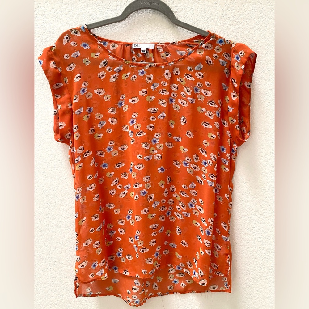 Floral print orange blouse from DR2 - NWT